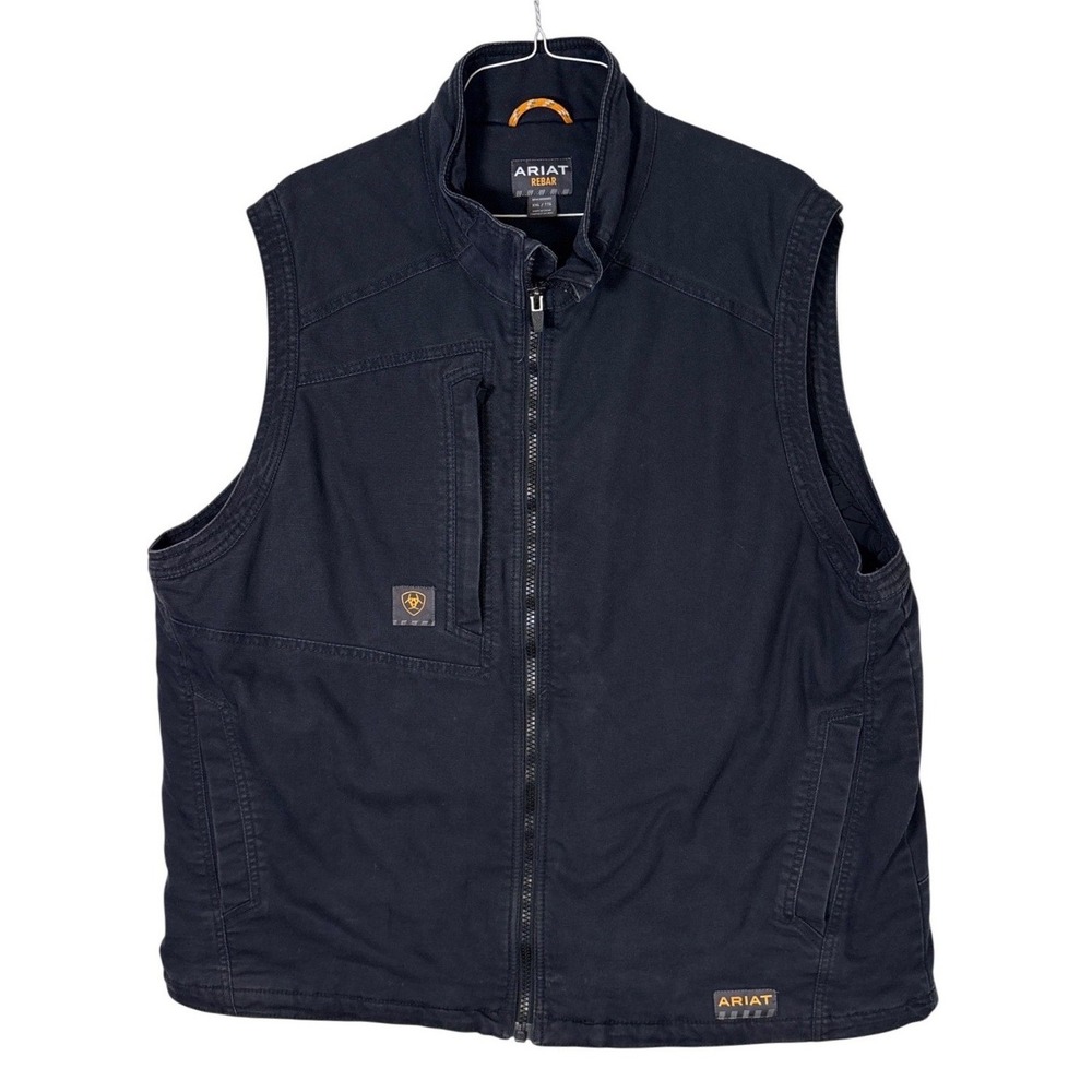 Ariat Rebar Washed DuraCanvas Insulated Work Vest Black XXL 10027867